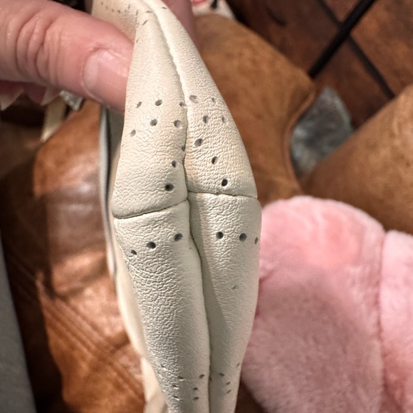 white leather Coach perforated signature "C" wristlet - Picture 6 of 8